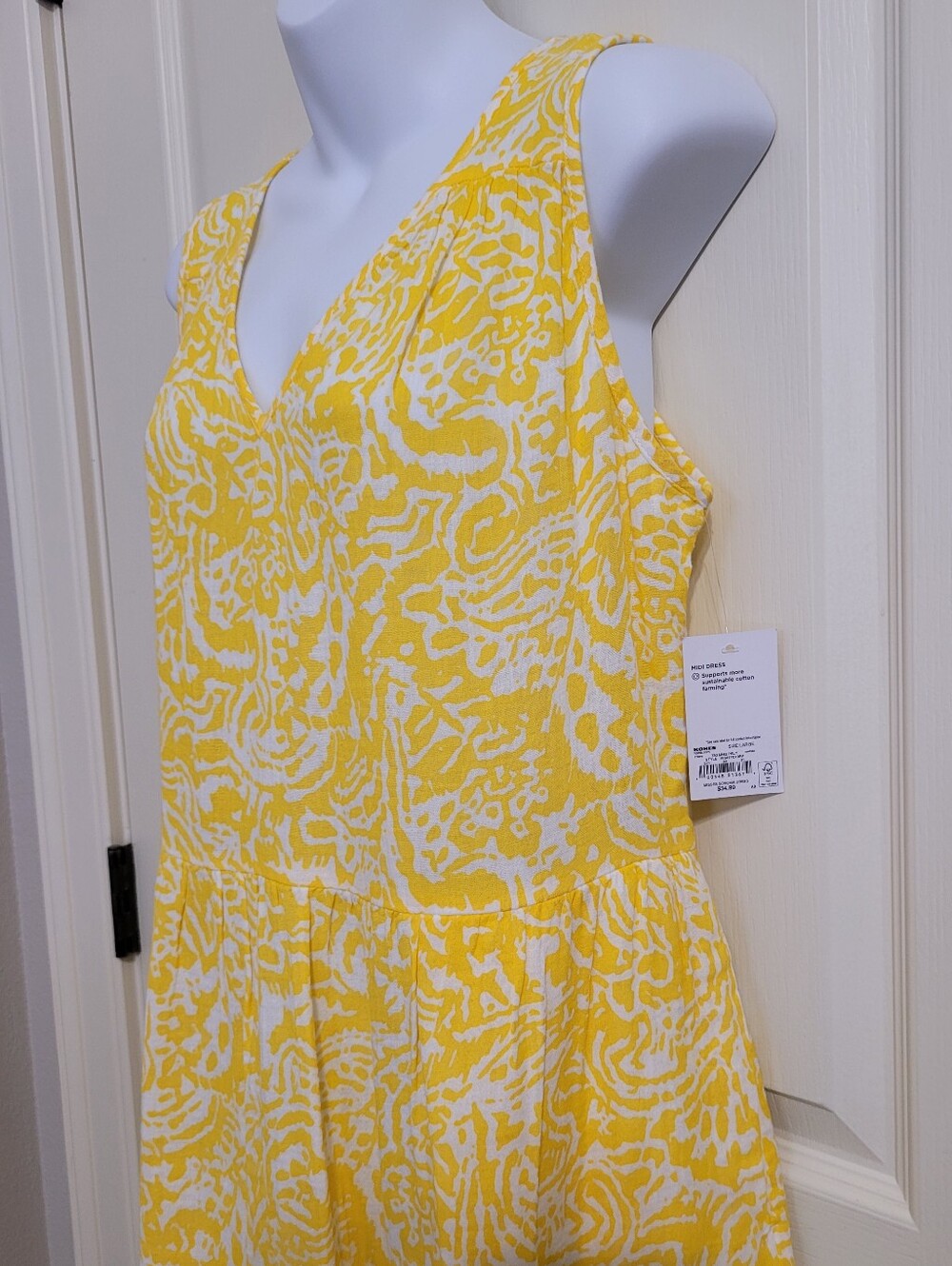 Sonoma Midi Sleeveless Sundress - Sz L, Lemon Yellow, NWT - Picture 2 of 11